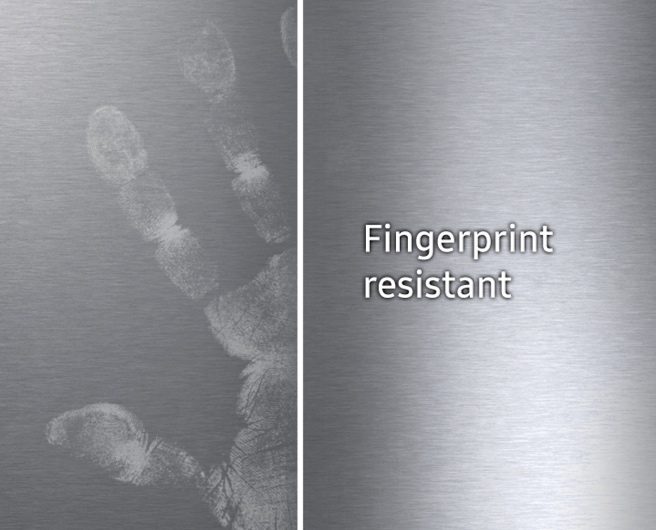 All shine Stainless Steel Panel with Fingerprints and One Without Fingerprints