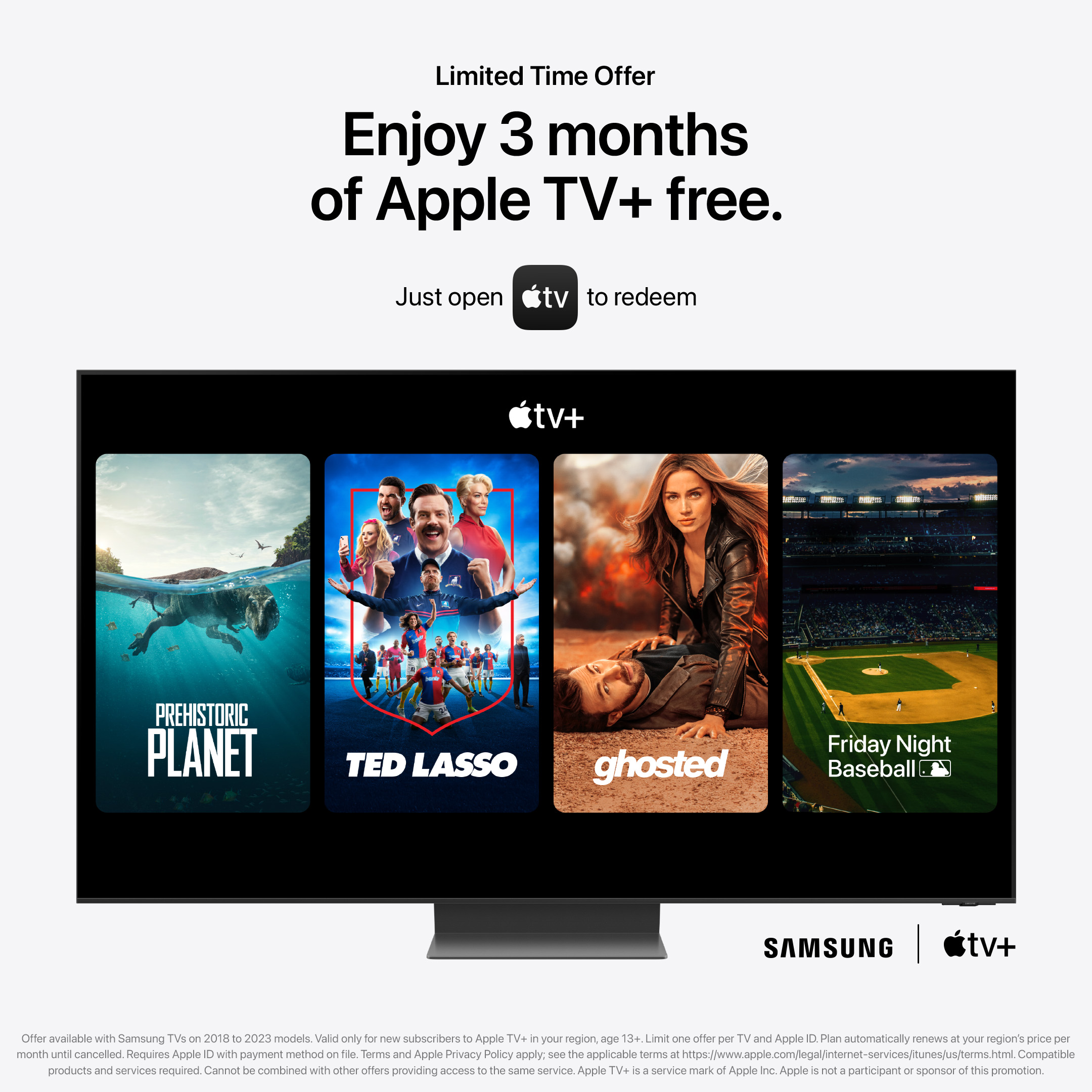 Enjoy 3 months of Apple TV+ free. Enjoy 3 months of Apple TV+ free.