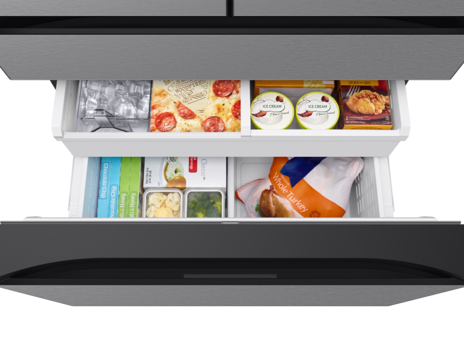 Thumbnail image of Bespoke 29 cu. ft. 4-Door French Door Refrigerator with Inner Beverage Center™ & FlexZone™ Drawer in Stainless Steel