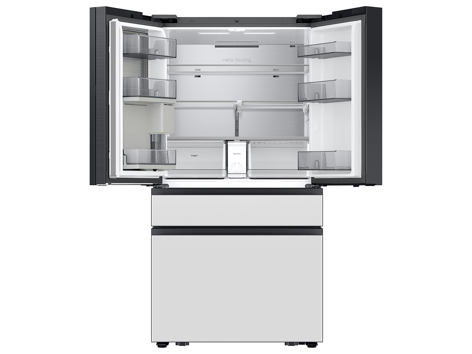 Thumbnail image of Bespoke 29 cu. ft. 4-Door French Door Refrigerator with AI Family Hub™+ & AI Vision Inside™ in White Glass