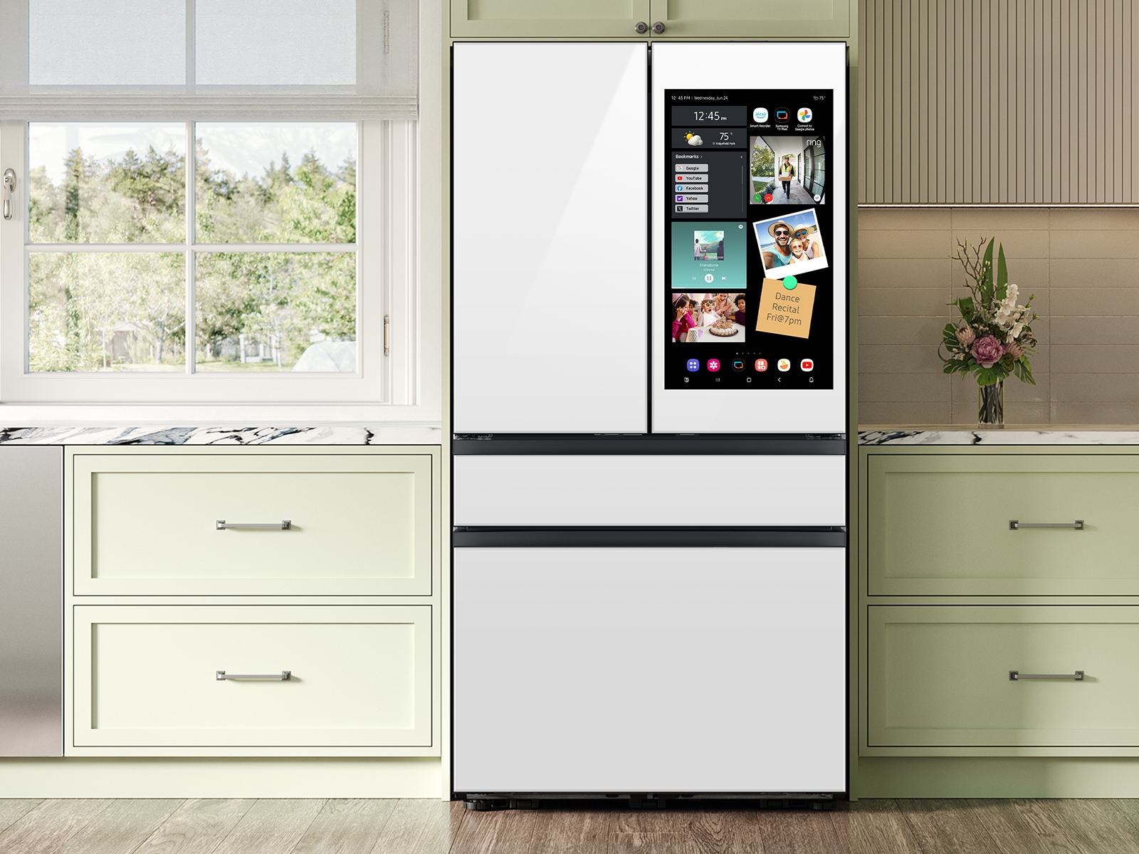 Thumbnail image of Bespoke 29 cu. ft. 4-Door French Door Refrigerator with AI Family Hub™+ & AI Vision Inside™ in White Glass