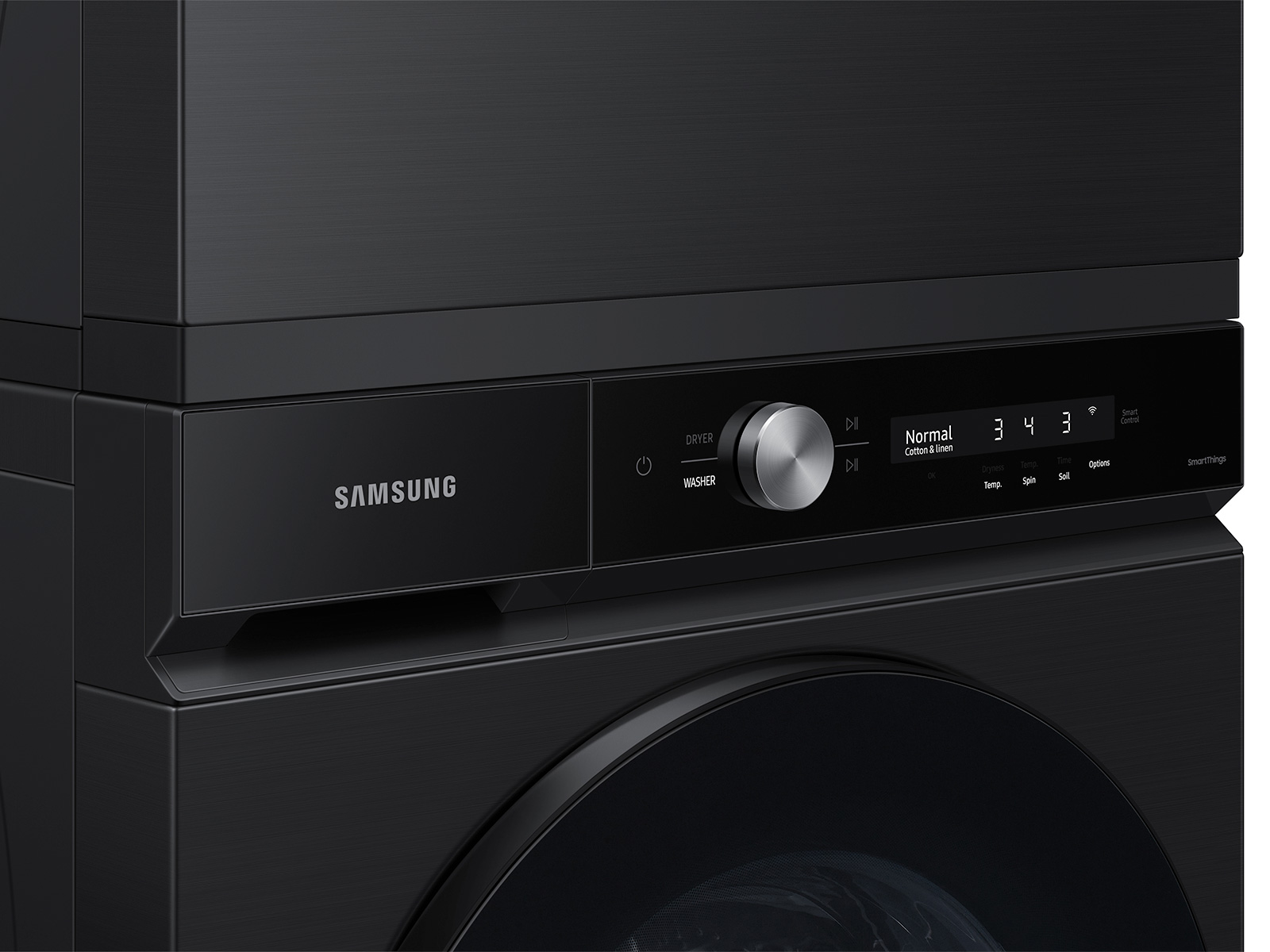 Thumbnail image of Bespoke 5.3 cu. ft. Ultra Capacity Front Load Washer with Super Speed Wash and AI Smart Dial in Brushed Black