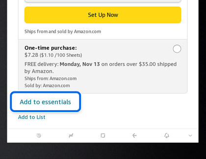 Add to essentials screen on Family Hub 8.0